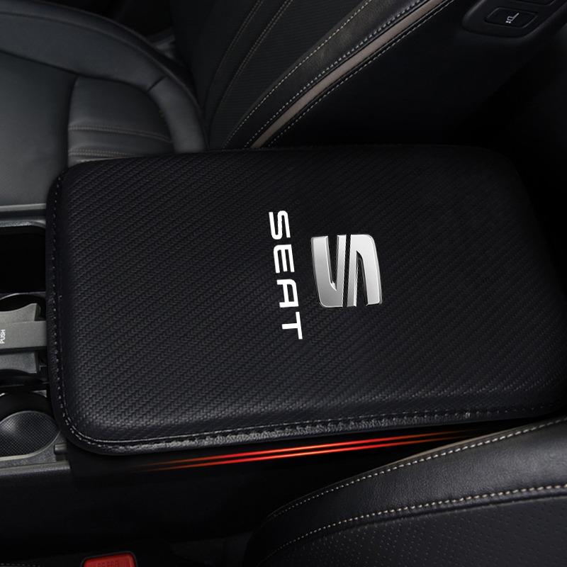 Подушка на консольный бокс автомобиля из кожи с углеволокном, чехол-подушка для подлокотника автомобиля для SEAT Leon FR 5 6 MII Altea 5F Ibiza Toledo Cordoba Alhambra MK3