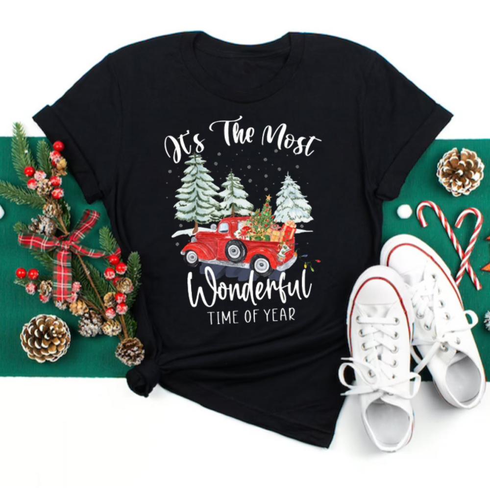 Happy Christmas Tshirt Women Tshirt Cartoon Christmas Theme Tshirt Plussize Women Tops Daily Christmas Celebration Wear
