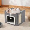 Веничи Кошачий домик-купол Складной домик для кошек Легко собирается Многофункциональный с когтеточкой Кошачий домик Зимний Теплый Экономия места Холод