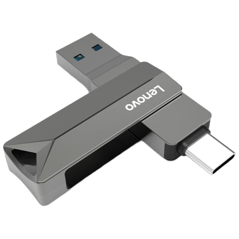 Lenovo Металлическая поворотная флешка с двойным интерфейсом USB 3.2 Type-C