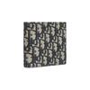 Dior Embroidered Monogram Leather Lined Short Double Fold Fabric Wallet Unisex Wallet Beige Black 2OBBH027YSE-H05E