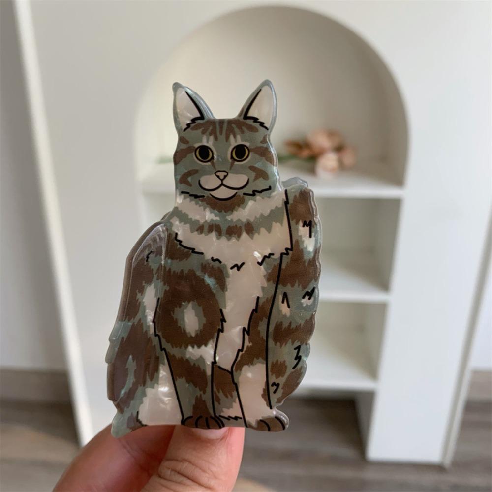 Уксусная кислота Ацетат Кошачья Шерсть Коготь Мультяшный Головной Убор Котёнок Когтистый Зажим Корейский Стиль Аксессуары Для Волос Животное Акула Зажим Девочки
