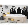PARISOT Zodiac Children's Bed - 90x200 Cm - Particle Board - Oak and Black Decor - Storage