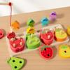 Деревянная игра-рыбалка, игрушки для вечеринки, раннее образование, сортировка фруктов, штабелирование для детей
