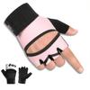 1Pair Breathable Gym Fitness Gloves Half Finger Fishing Gloves  Female Bicycle Bike