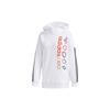 adidas Свободный пуловер с принтом логотипа Neo в американском стиле с капюшоном, женские толстовки с капюшоном, белый цвет FU1052