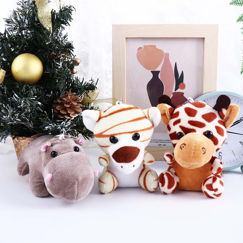For Girl Jungle Brother Tiger Elephant Small Pendant Plush Keychain Stuffed Doll Keychain Stuffed Animal Toy Animal Plush Toy