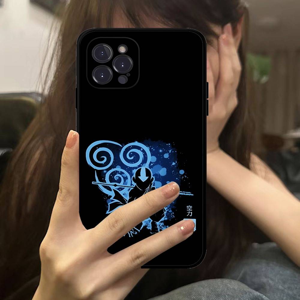 A-avatar Аватар: Легенда об Аанге Чехол для телефона Для iPhone 16 15 17 13 14 12 11 Pro Max Plus Черный Чехол-крышка