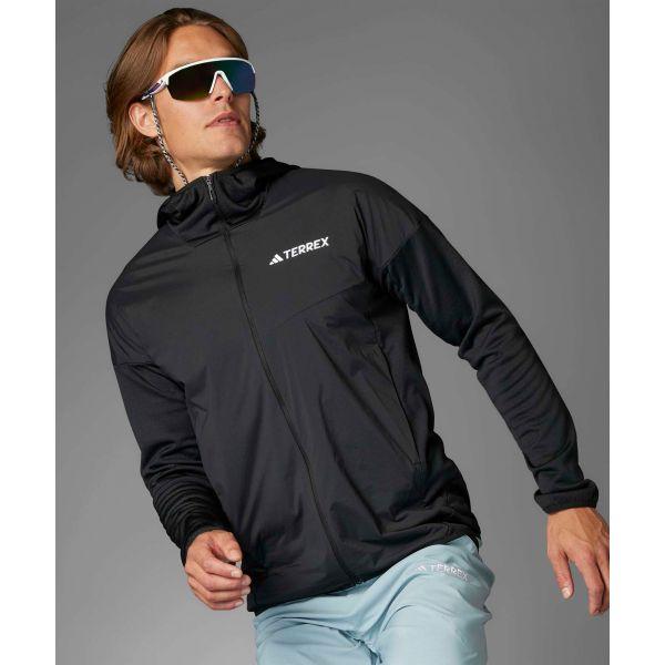 Adidas Terrex Logo Hooded Zip Long Sleeve Slim Jacket Men Jackets Black JF1227