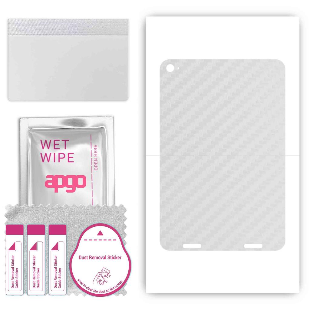 apgo Protective Skin Sticker for the Back Compatible with Xiaomi Mi Pad 3, Wrap Film, Foil, Vinyl - Pattern Transparent Carbon
