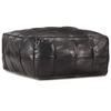 Pouf - vidaXL - 60 X 60 X 30 Cm - Genuine Goatskin - Black - Vintage