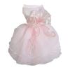 Платье для домашних животных, кружевное шитье, большой бант, застежка без рукавов, лента из органзы, свадебное платье для собак, одежда для щенков, товары для домашних животных