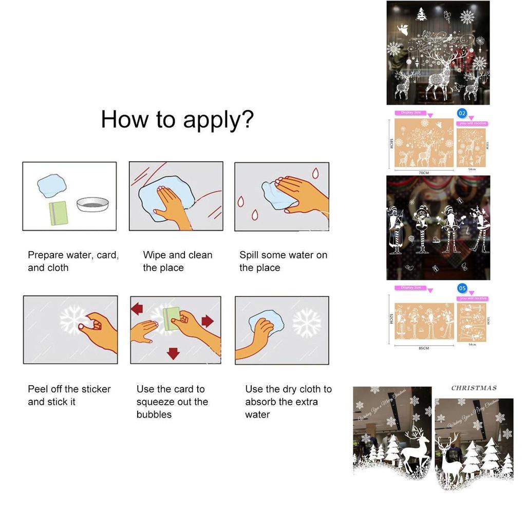 Очаровательные рождественские наклейки на окна с причудливым рисунком Санты для праздничного декора в каждом помещении