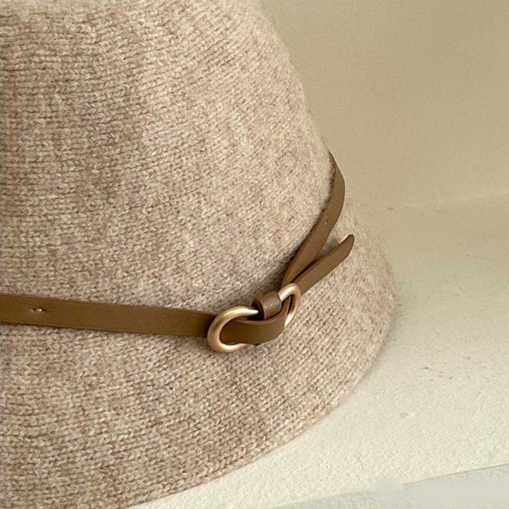 Однотонная женская официальная шляпа Элегантная шляпа-тазик Модная шерстяная шляпа-рыбак для путешествий