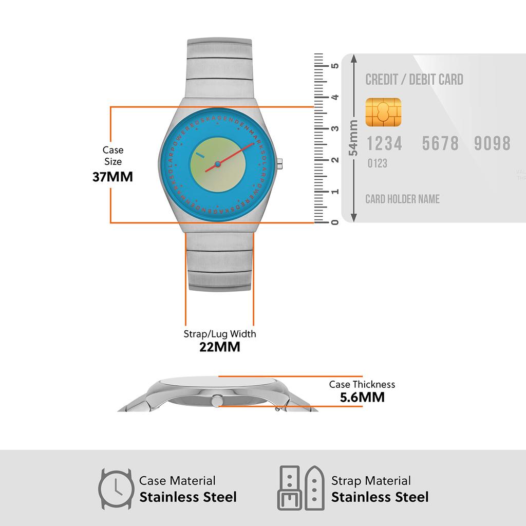 Skagen GRENEN SOLAR HALO SKW6875 Silver Watch Men's