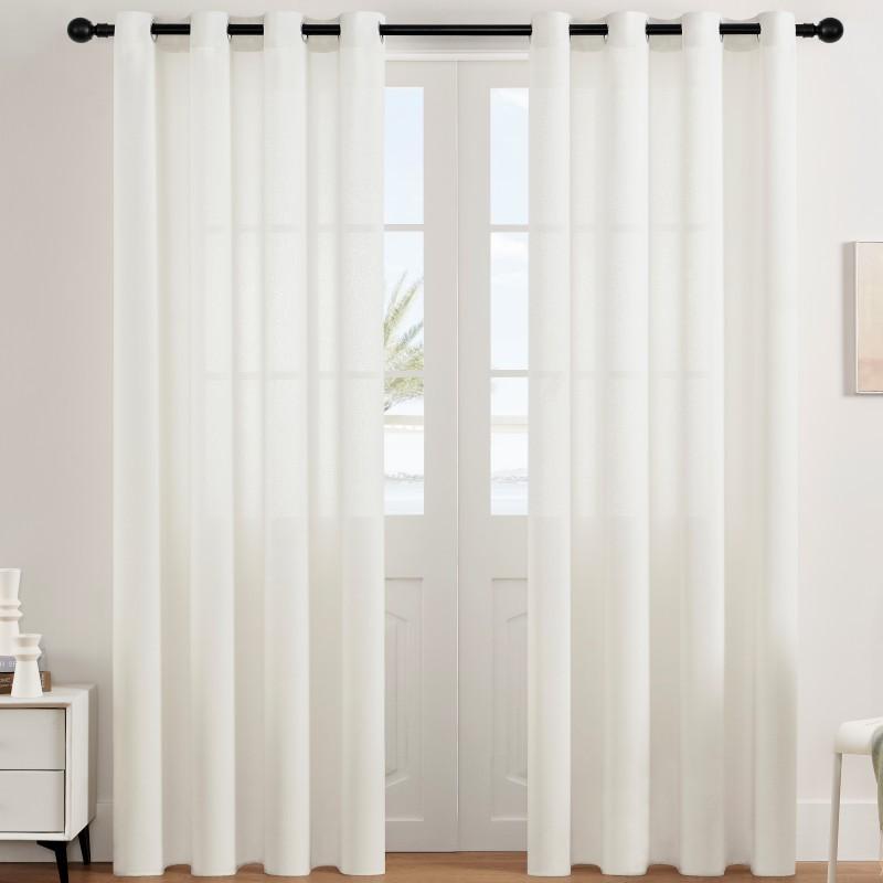 Текстильная льняная пряжа Спальня Гостиная Кабинет Теплый Однотонный цвет, Шторы