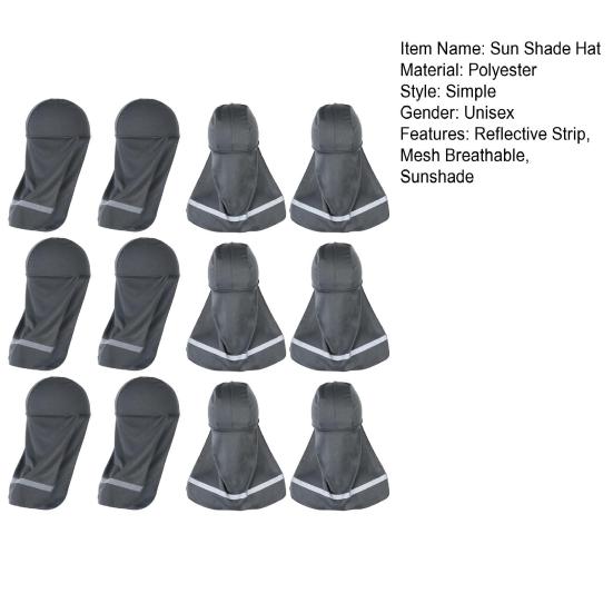 12 Pieces Hard Hat Sun Shade with Reflective Strip Cooling Skull Hat