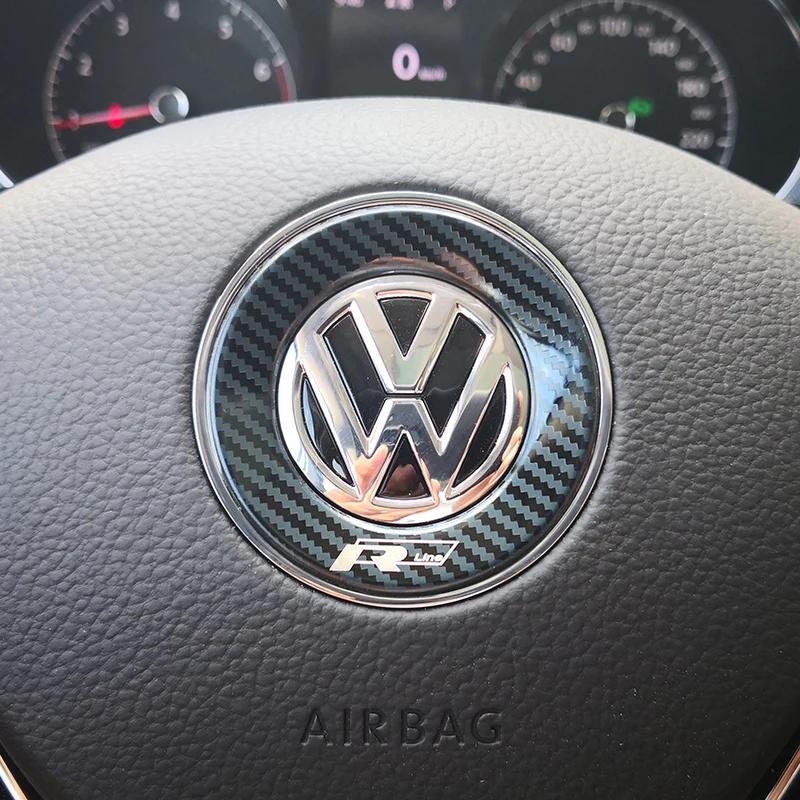 Для VOLKSWAGEN VW Руль Автомобиля Авто Эмблема Наклейка Аксессуары Для Volkswagen VW R-line GTI R Polo Golf Touareg Passat Mag