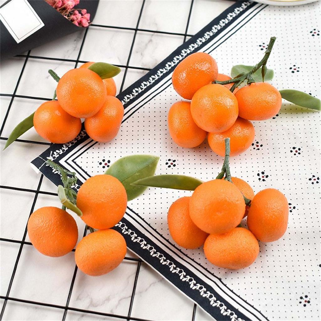 Artificial Tangerine Fruit Simulation Foams Tangerine Realistic Fruit for Kitchen Parties Decorations Photography Props
