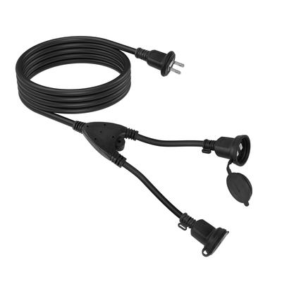 EnergyPro Outdoor, Водонепроницаемый удлинитель, 2 гнезда, 3 м, 12 А, 125 В, Водонепроницаемый шнур питания для светодиодного освещения, Соответствует PSE, Для улицы, дома и работы,