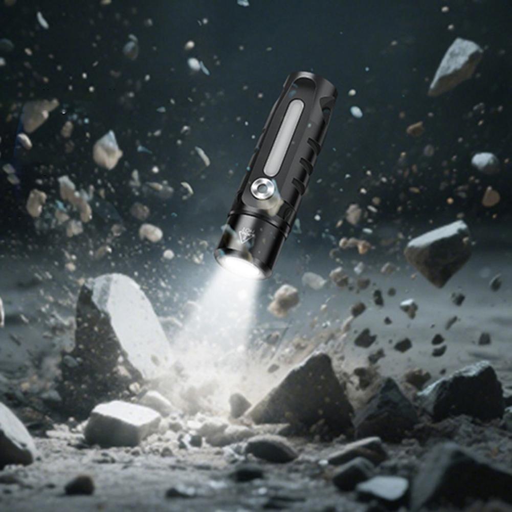 Pocket Flashlight LED Mini Waterproof Keychain Flashlight with Clip & Magnetic USB-C Rechargeable Flashlight for Outdoor Camping