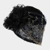 Embroidered Flowers Beauty Lace Curling Hat Breathable Mesh Lace Pullover Cap  Outdoor