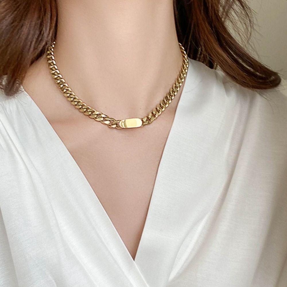 Simple Titanium Steel Necklace Solid Color Punk Necklace Bracelet Decoration