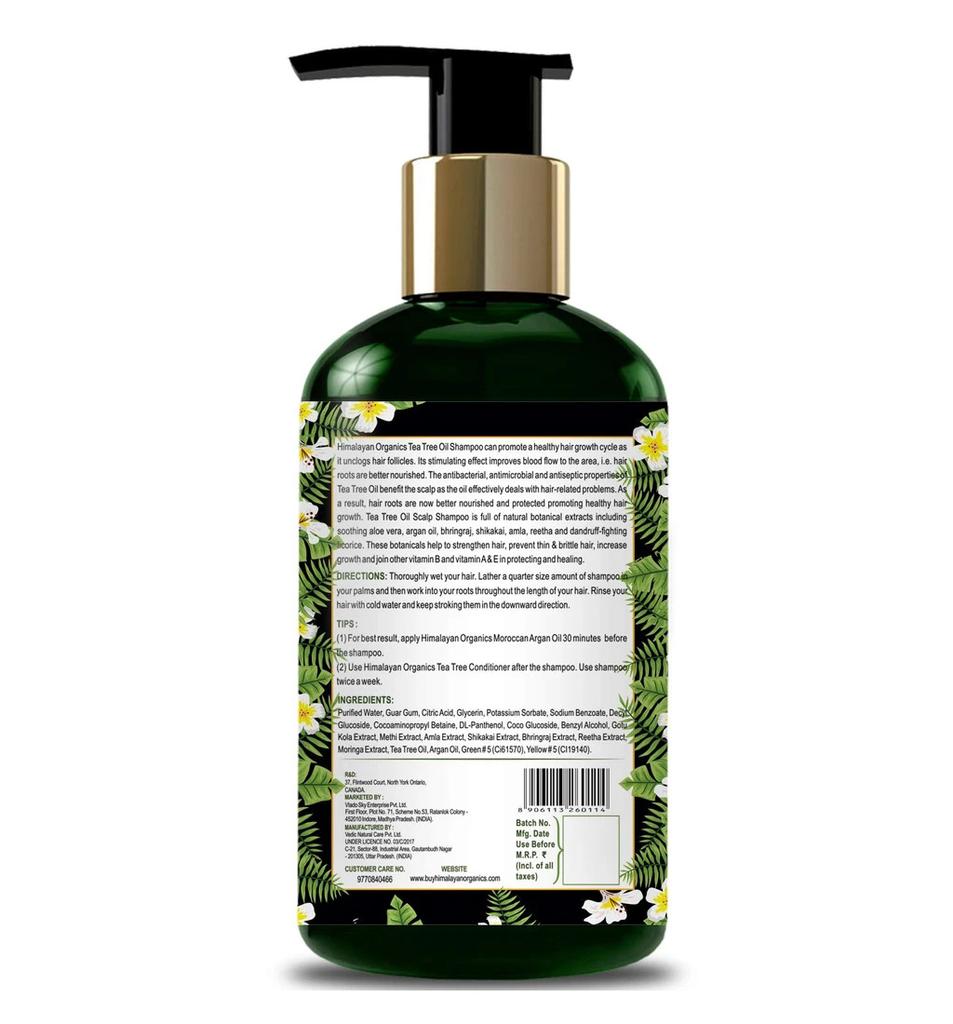 Шампунь для волос с Чайным деревом: против перхоти (300 мл), Tea Tree Shampoo, Himalayan Organics