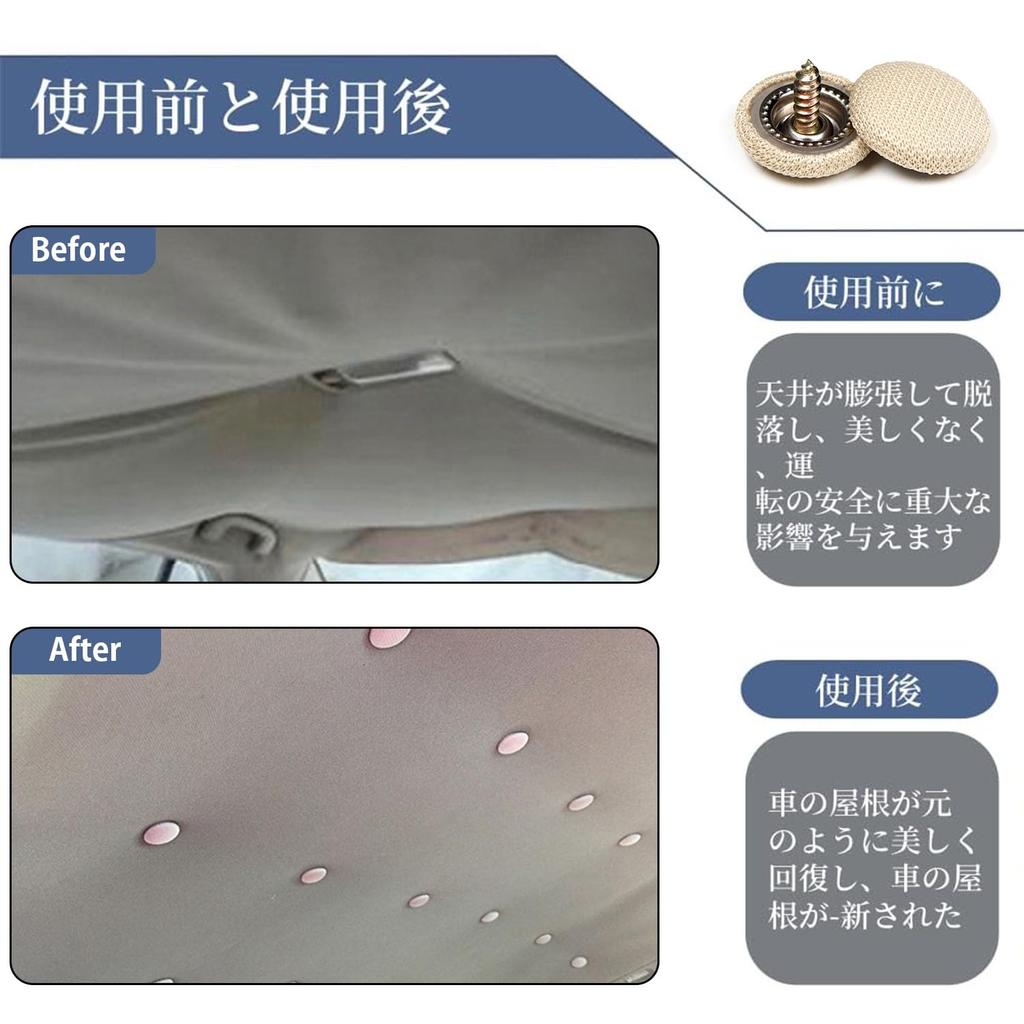 Aicosineg 65pcs Auto Ceiling Repair Roof Headliner Auto Repair Button Rivet Ceiling Repair Car