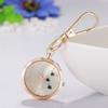 Watch Keychain Clip Pocket Watch Ladies Analog Flower Nurse Watch Waterproof Cute Rose Gold Fashion Accessory