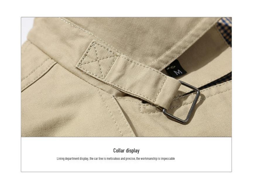 Men's Autumn Casual Washed Mid-Length Windbreaker Jacket