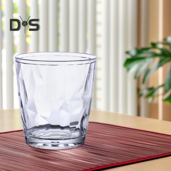 Красочные полупрозрачные стаканы для воды 310 мл, стаканы с ромбовидным узором, небьющиеся, термостойкие, без бисфенола А, штабелируемые стаканы для домашних вечеринок, ресторанов