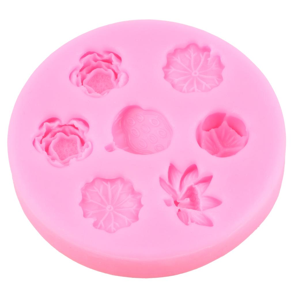Форма для помадки в виде листьев лотоса, семена лотоса, силиконовые формы, инструменты для украшения торта, шоколадные конфеты, смоляные глиняные формы