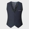 Brand Men's Slim Fit Korean Style Suit Vest - New Spring/Summer, Wrinkle-Free Waistcoat