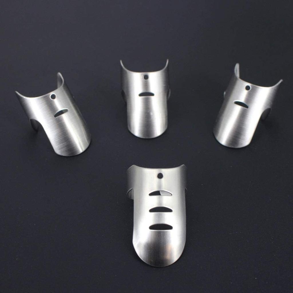 Syuanmuer 4pcs Kitchen Stainless Steel Finger Nail Protector HSlice Knife Tool, Kitchen Finger Cutting Protecto