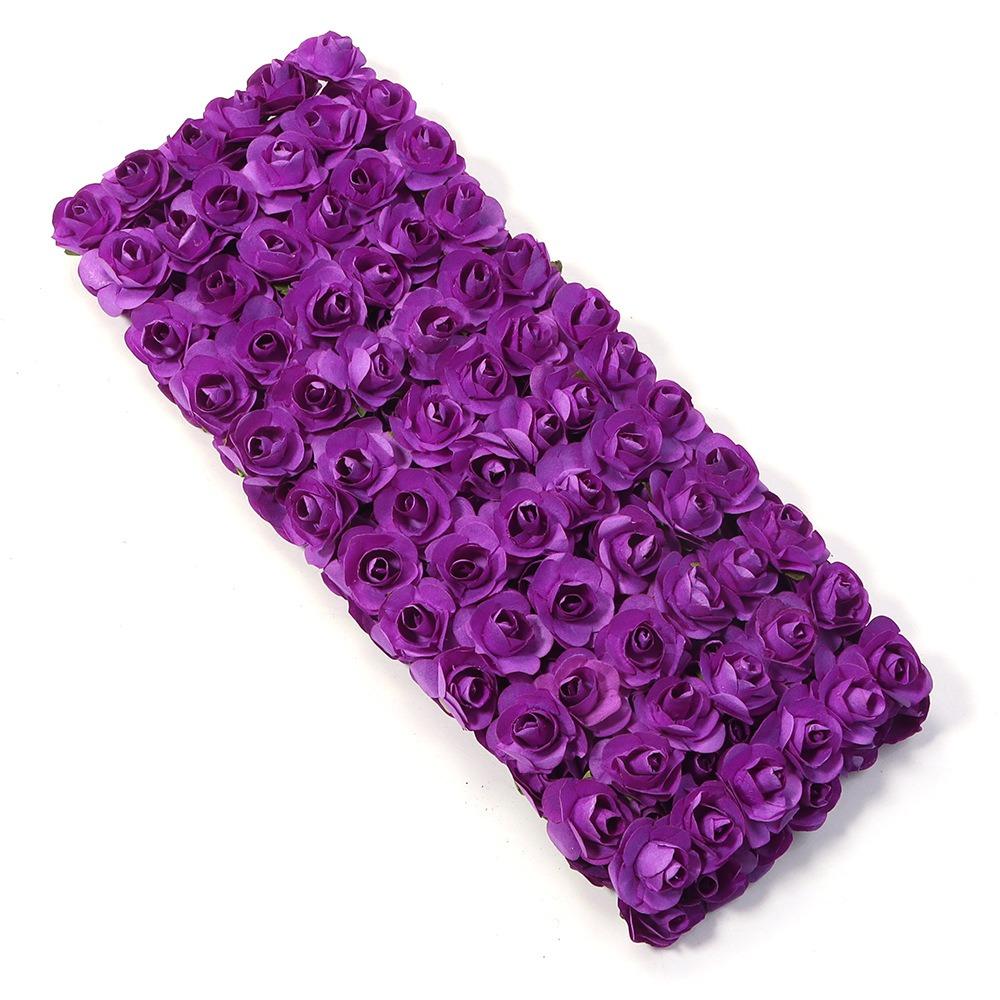 144PCS Mini Fake Flower Bouquet 2CM Paper Rose Bouquet Party Decorations