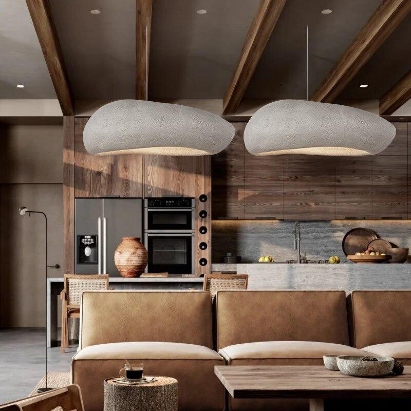 Restaurant Dinning Island Coffee Shop Bar Children's Room Rock Wabi Sabi Personality Handmade Polystyrene Indoor Pendant Lamp