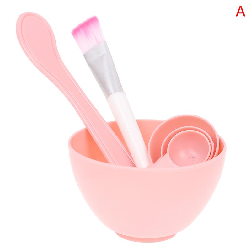 4Pcs Facial Brush Mask Bowl Spoon Set Mask Brush Bar Diy Beauty Tool Mixing Tool