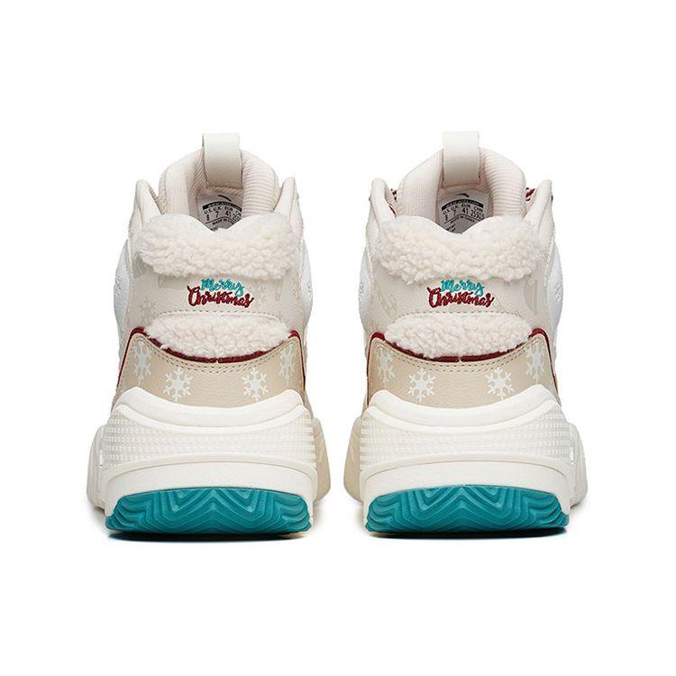 Anta Flame Christmas Colorway Non-Slip Mid-Top Sneakers Men Sneakers White Gray 112238090R-4