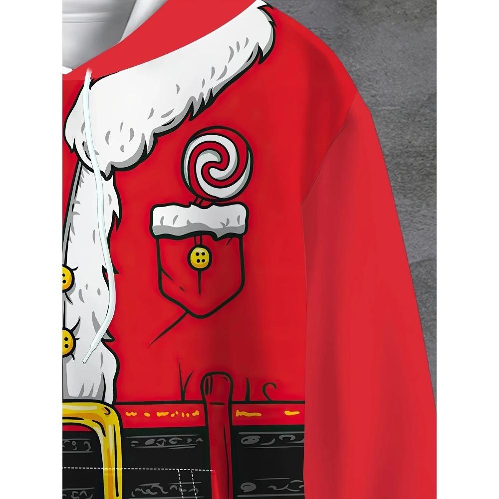 Носи свой стиль! Мужское худи с рождественскими элементами | Мягкий и удобный красный пуловер | Изюминка праздничного наряда