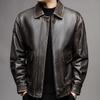 Осень и зима новая кожаная кожаная куртка мужская мотоциклетная куртка среднего возраста овчина пальто