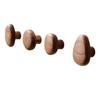 1/4pcs Walnut Wood Hooks Solid Wood Handle Key Clothes Bag Hanger Hook Kitchen Bathroom Robe Coat Towel Organizer Decor Hook