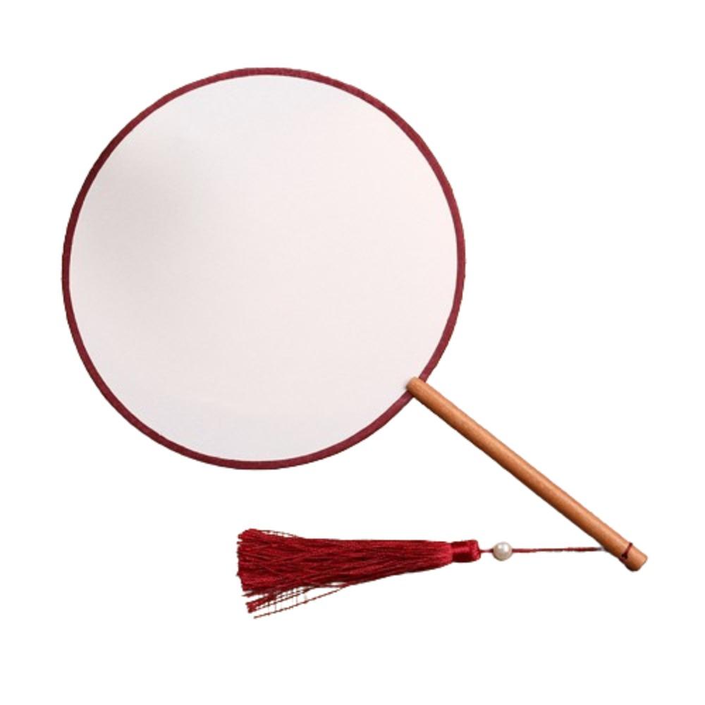 Вышивка Пустой Круглый Ручной Веер Китайский Стиль Деревянный Шелковый Ручной Веер Веер для Танцев Аксессуары для Ханфу