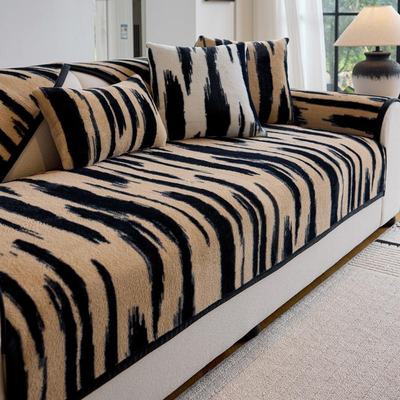 Утолщенные чехлы для диванов из плюша с кроликом, роскошные нескользящие мягкие чехлы для диванных подушек, высококачественные универсальные диванные полотенца для гостиной