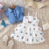 Sweet Girls Baby Dress Set Foreign-style Printing Summer Children 6M-3Y Cake Skirt