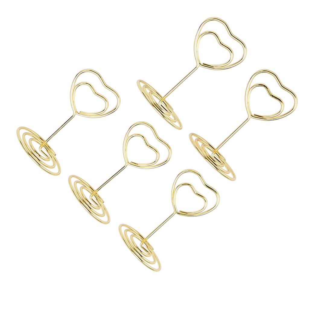 25Pcs Table Number Stands Heart Shaped Stable Base Sturdy Metal Place Card Holder for Wedding Party Office