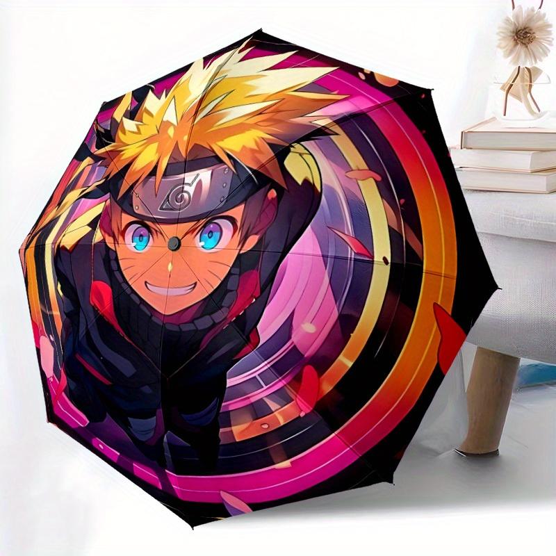Naruto Anime Automatic Folding Umbrella, Self-Opening/ Closing, Durable Windproof Travel Umbrella for Outdoor Adventures a0826009
