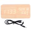 LED Digital Alarm Clock Wooden Alarm Clock Sound Control 3 Brightness Adjustment for Living Room