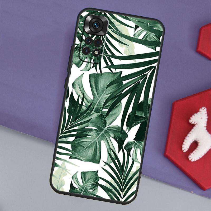 Tropical Leaf Pattern Funda For Xiaomi Redmi Note 14 13 12 Pro 11 9 10 9S 10S 11S 12S Redmi 14C 10C 12C 13C Case