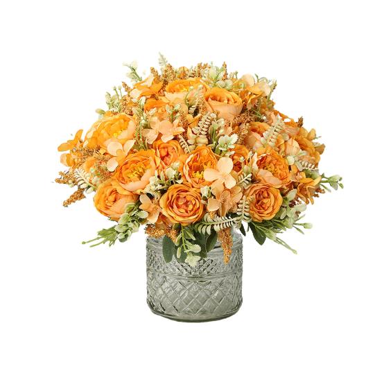 Simulated Flower Artificial Peony Flowers Realistic Exquisite Faux Floral Arrangement for Home Wedding Party Decoration
